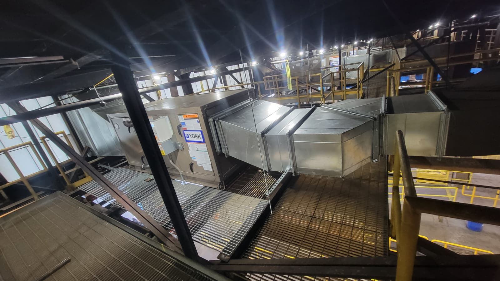 Interior commercial HVAC system